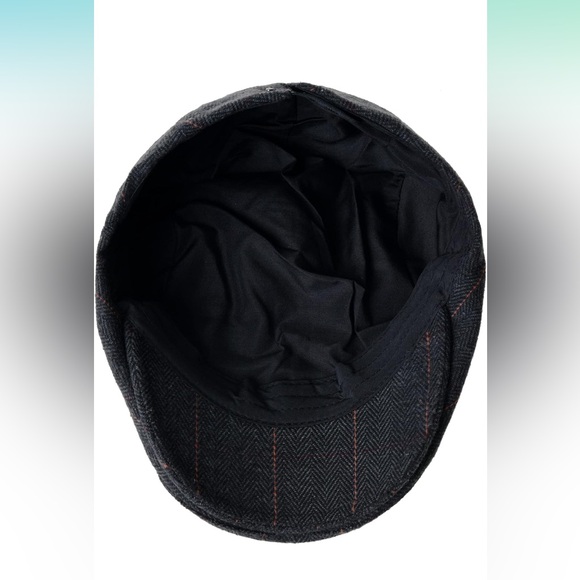 Wool Blend Flat Cap Classic Herringbone Ivy Gatsby Hat - Picture 4 of 9